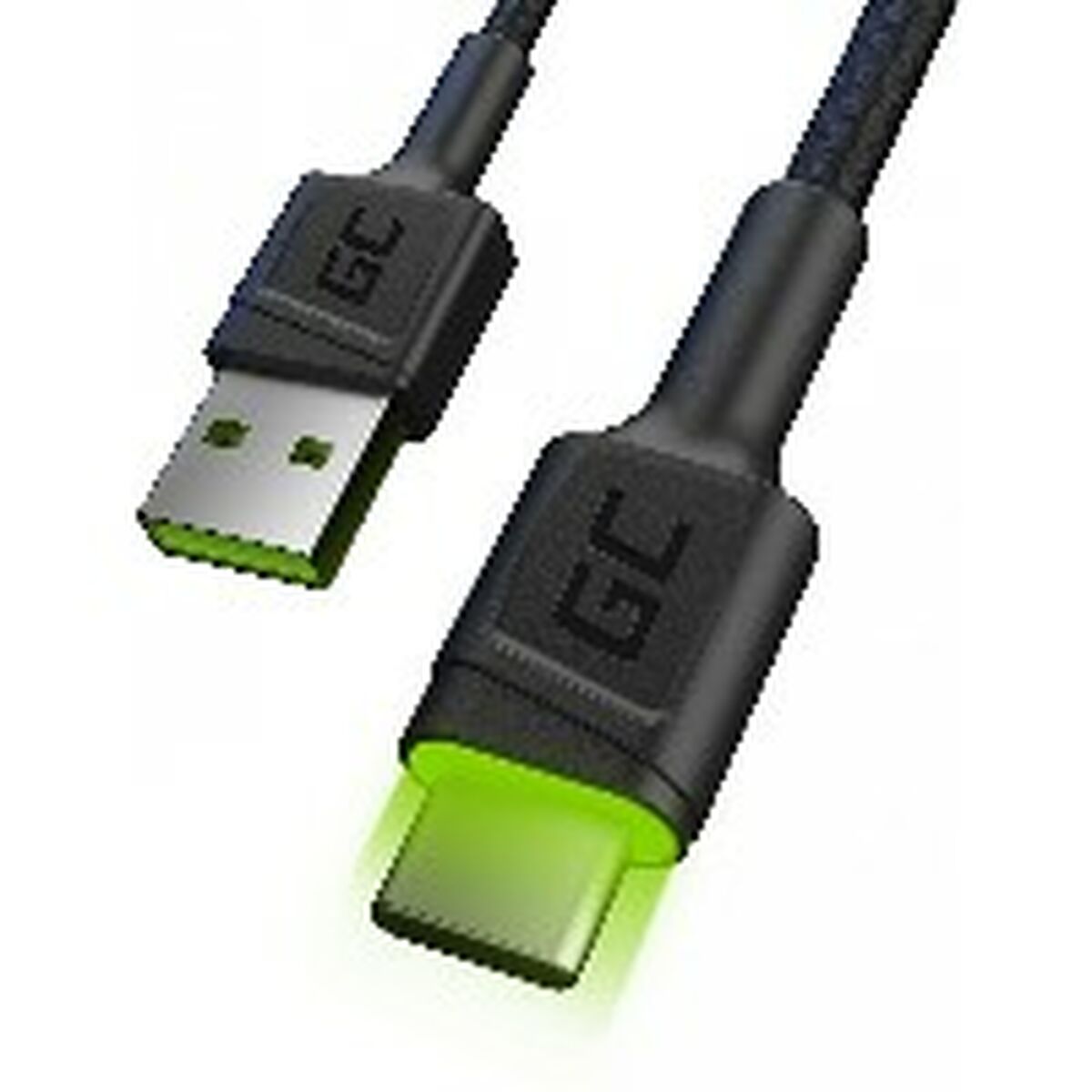Cablu USB Green Cell KABGC06 Negru Verde 1,2 m